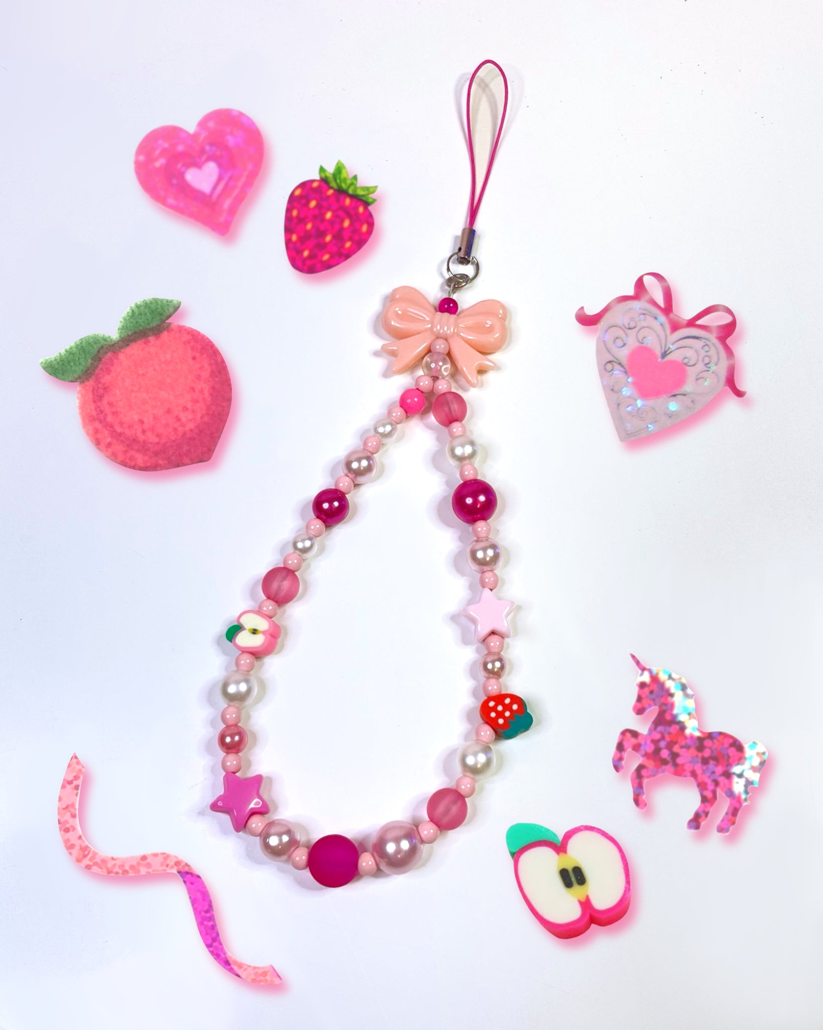 Peach Ribbon Charm