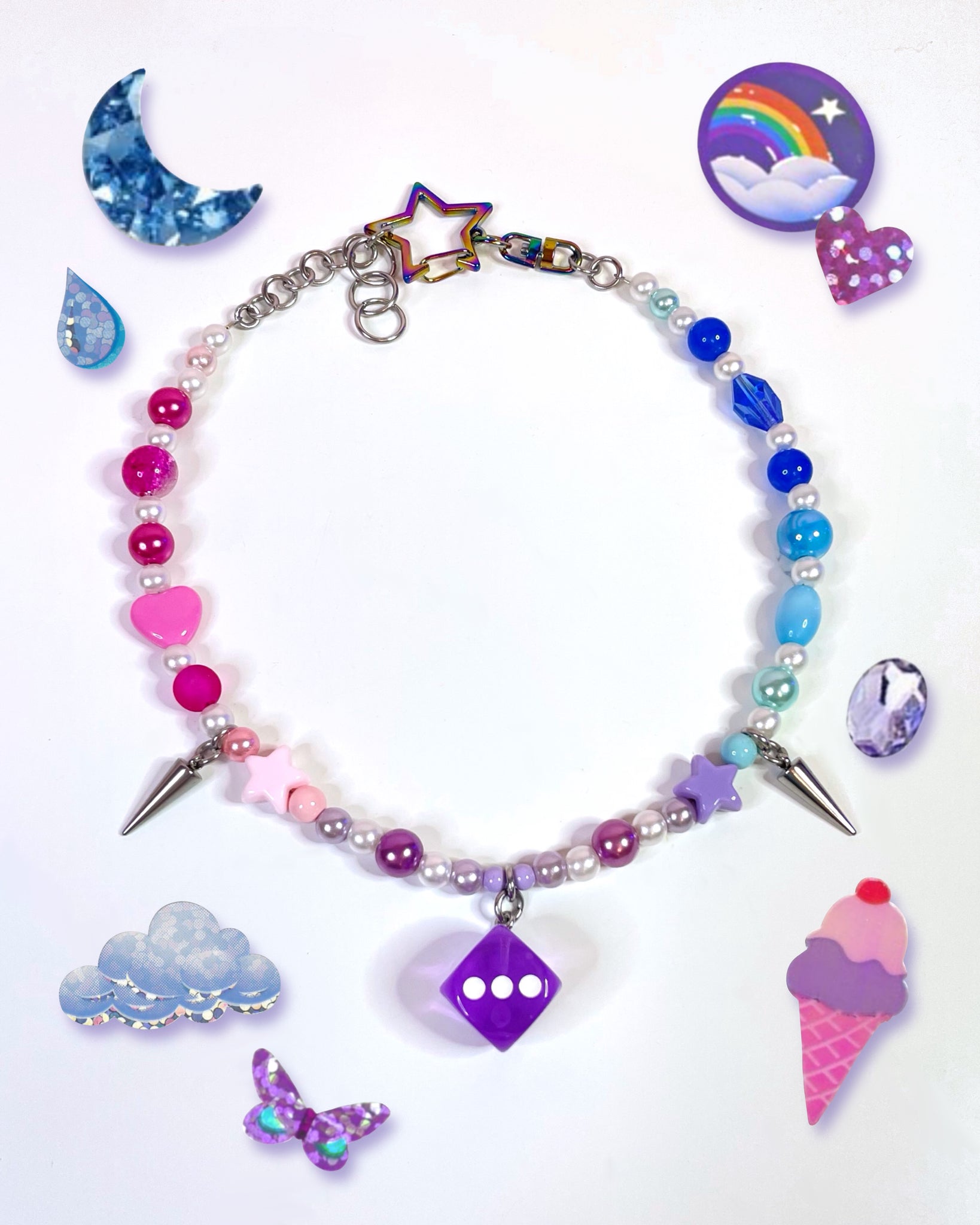 Candy Cosmos Dice Necklace
