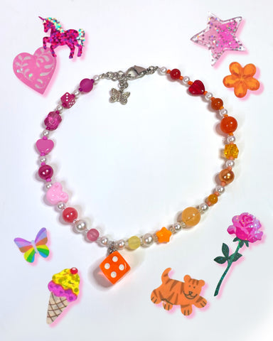 Sapphic Sunset Dice Necklace